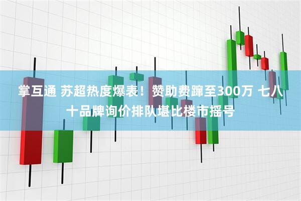 掌互通 苏超热度爆表！赞助费蹿至300万 七八十品牌询价排队堪比楼市摇号